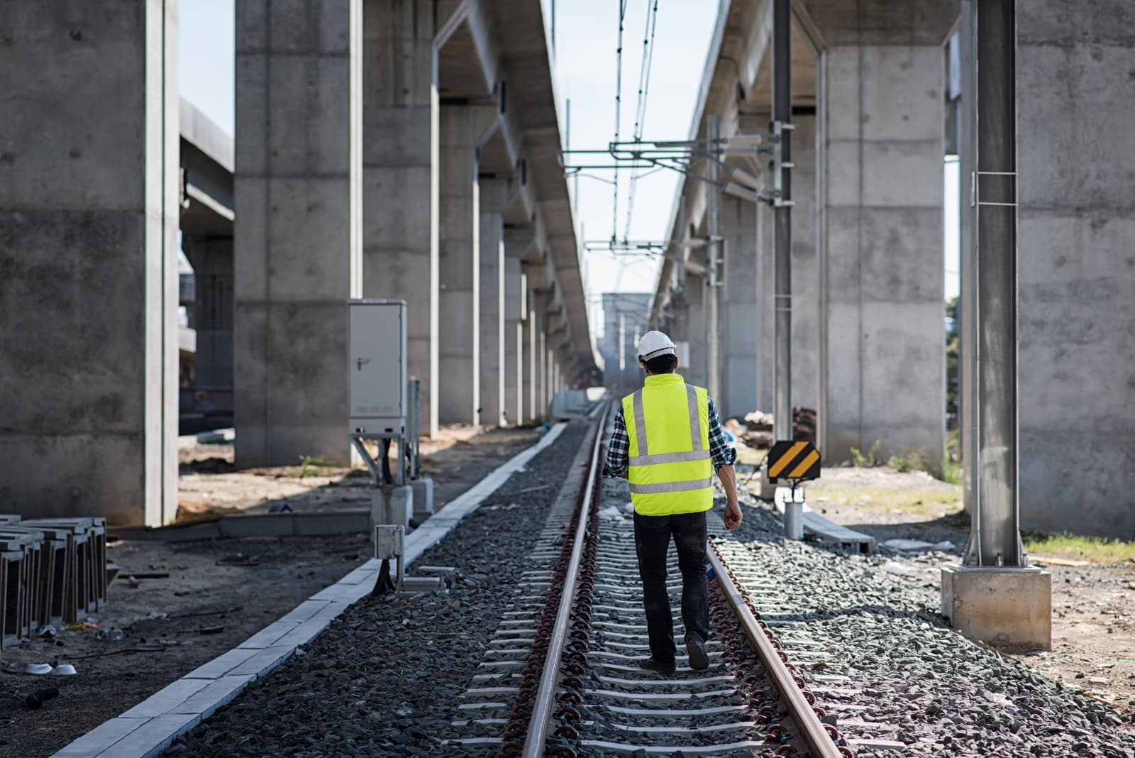Track protection personnel and equipment on an active railway work site