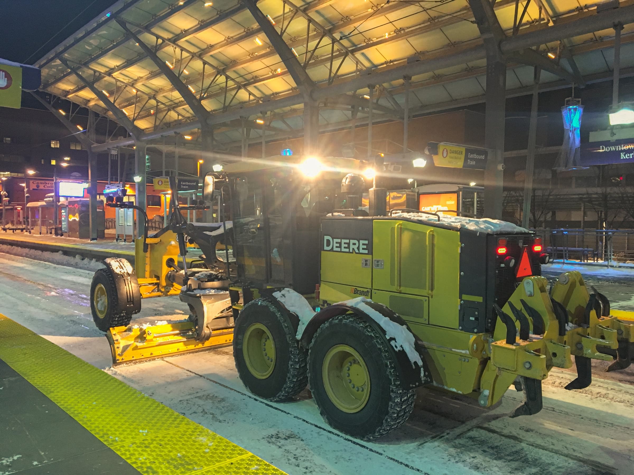 Track machine inside the Ironhorse maintenance shop