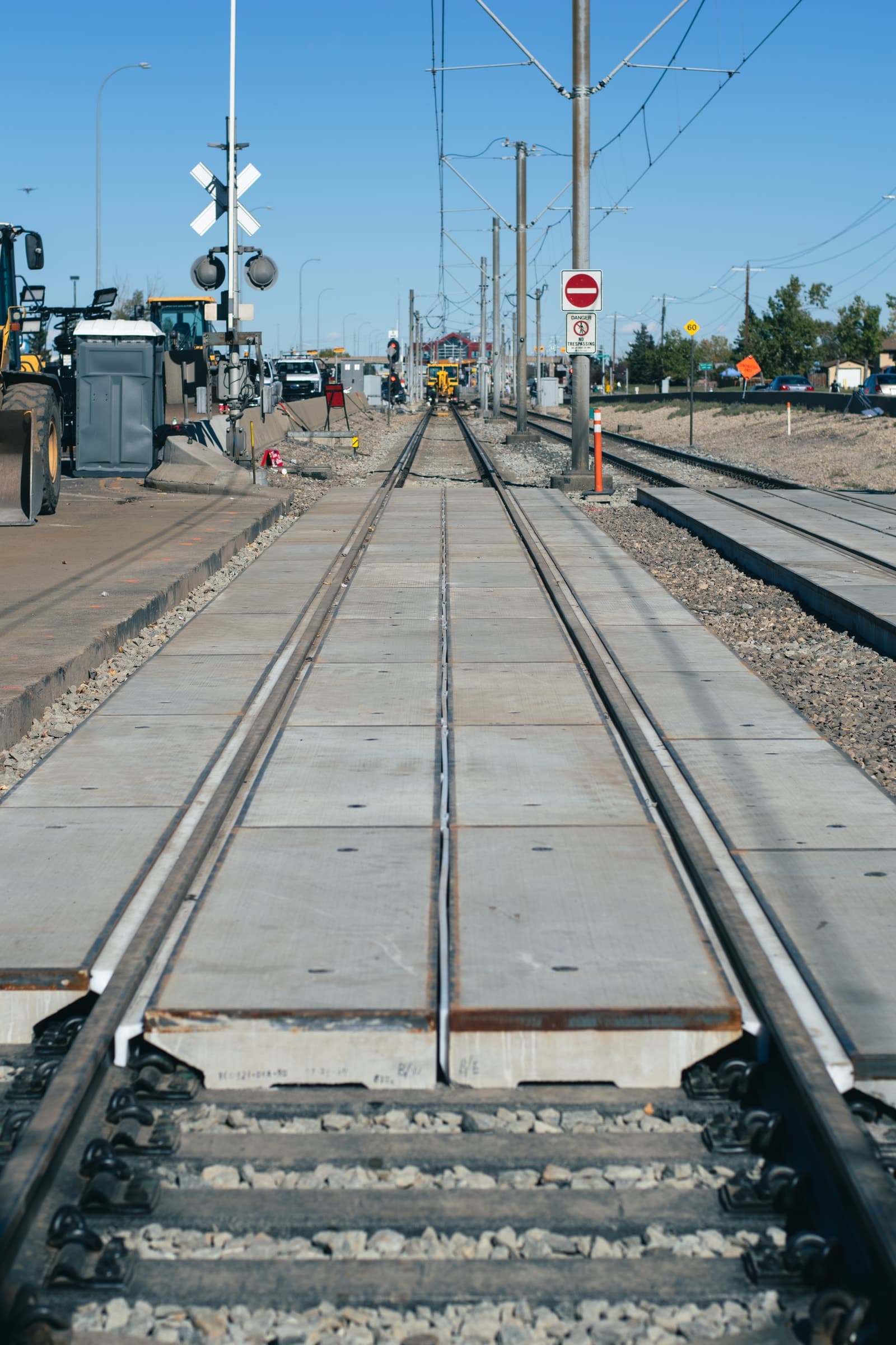 Transit track at street level