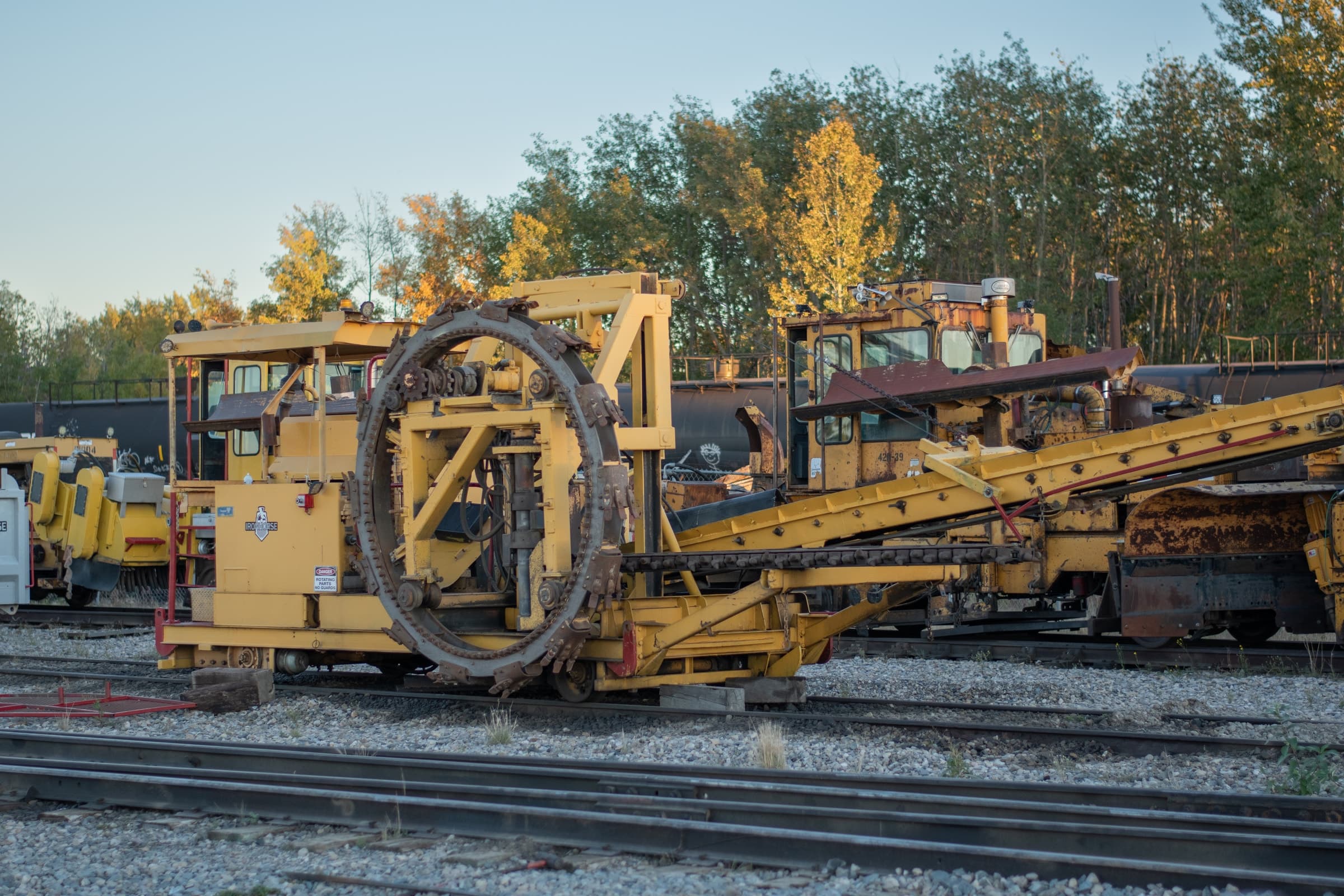 Railway track undergoing a complete rehabilitation