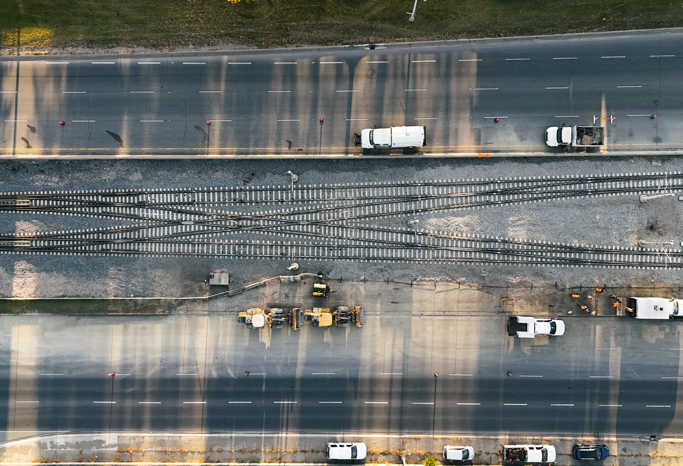 Railway worker walking the track during an inspection